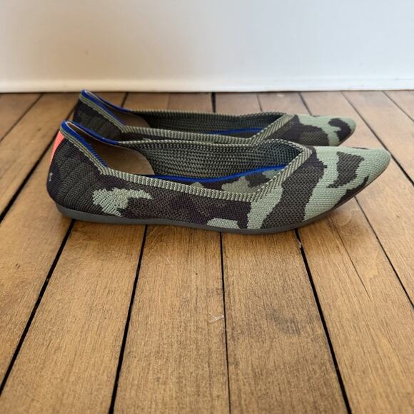 Rothy’s The Point Blue Halo Olive Green Camo Flats 8.5 - Picture 4 of 10